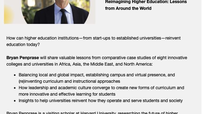 MIT X Talk – Reimagining Higher Education: Lessons from Around the World